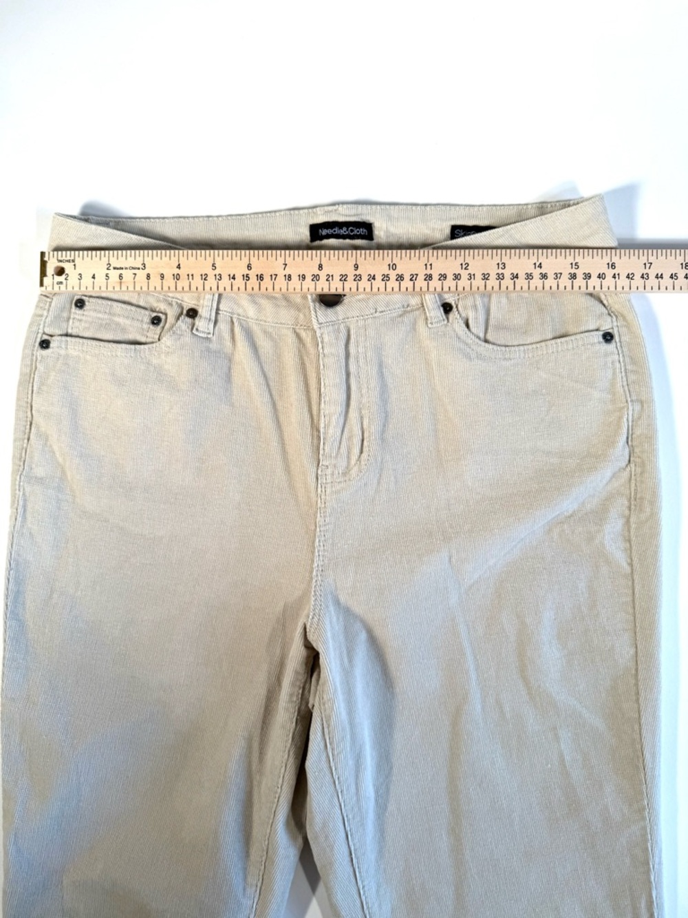 Needle & Cloth Tan Fine-Wale Corduroy Mid-Rise Skinny Ankle Pants Gorpcore - Picture 6 of 9